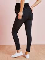 Jeans slim 7/8s, para grávida PRETO ESCURO LISO 