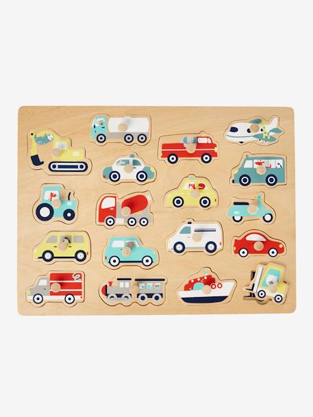 Puzzle com veículos em madeira FSC® multicolor 