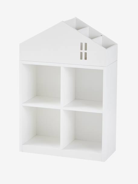 Móvel Montessori, 4 compartimentos Casas BRANCO CLARO LISO 