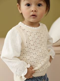 Bebé 0-36 meses-Camisolas, casacos de malha, sweats-Camisolas-Camisola 2 em 1 para bebé menina