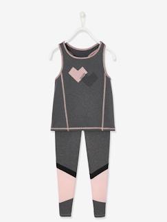 Cores de Primavera-Menina 2-14 anos-Conjuntos-Conjunto para desporto em matéria técnica, top + leggings, para menina