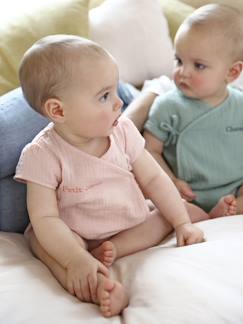 Bebé 0-36 meses-Bodies-Body para bebé em gaze de algodão, personalizável