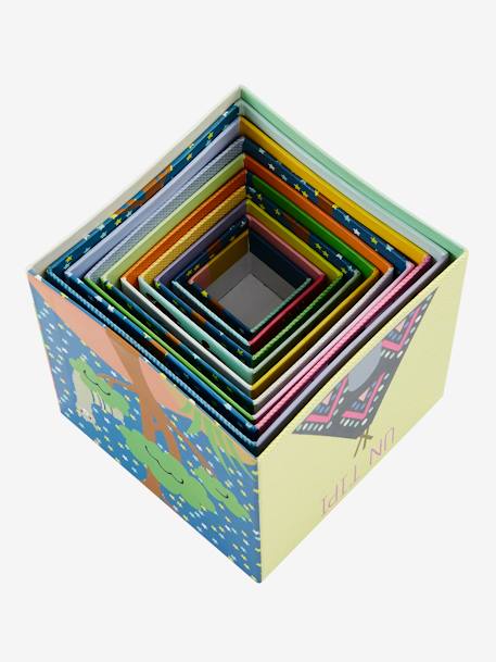 Pirâmide de 10 cubos multicolor 