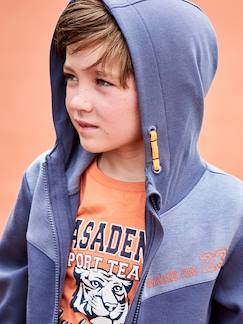 Menino 2-14 anos-Camisolas, casacos de malha, sweats-Casaco de desporto com fecho, matéria técnica, para menino