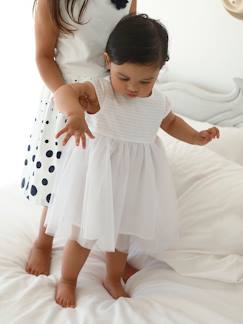 Dias Bonitos-Bebé 0-36 meses-Vestidos, saias-Vestido de cerimónia com tule, para bebé
