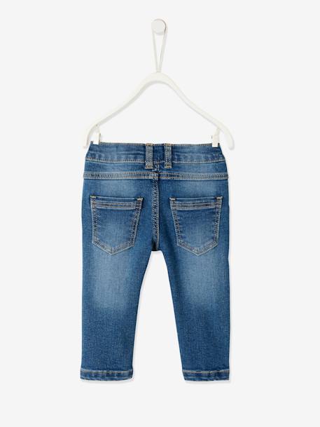Jeans direitos, para bebé menino AZUL ESCURO DESBOTADO+Ganga brut 