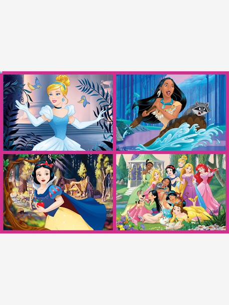 Lote de 4 puzzles progressivos de 50 a 150 peças Disney® Princesas, da EDUCA ROSA MEDIO LISO COM MOTIVO 