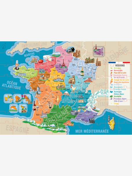 Puzzle de 150 peças Departamentos e regiões de França, da EDUCA AZUL MEDIO LISO COM MOTIVO 