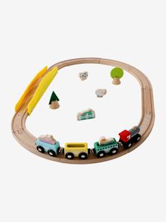 Brinquedos-Jogos de imaginação-Jogos de construção-Pequena pista de comboio, em madeira