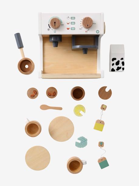 Máquina de café e chá, em madeira multicolor 