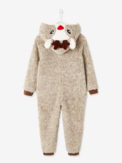 O brilho do Natal-Menino 2-14 anos-Pijamas-Macacão "Rena" efeito peluche, para criança