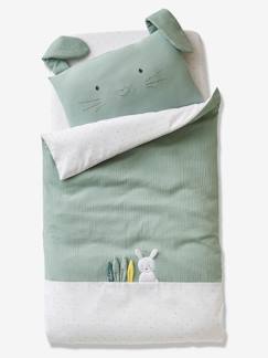 Têxtil-lar e Decoração-Capa de edredon, para bebé, tema Coelho verde