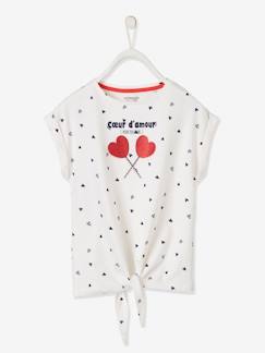 T-shirt com corações e detalhe irisado, para menina