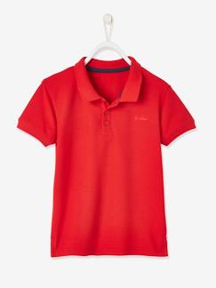 Menino 2-14 anos-T-shirts, polos-Polo de mangas curtas com bordado no peito, para menino