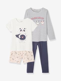 Panda-Menina 2-14 anos-Lote de 2 pijamas, panda
