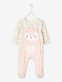 Pijama em moletão com molas de pressão à frente, para recém-nascido