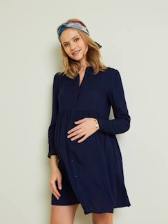 Roupa grávida-Vestidos-Vestido elegante tipo camisa, especial gravidez e amamentação