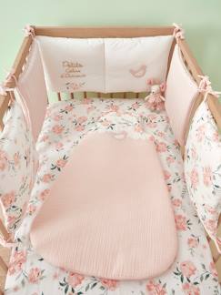 Têxtil-lar e Decoração-Roupa de cama bebé-Contorno de berço/contorno de parque modulável, tema Eau de Rose