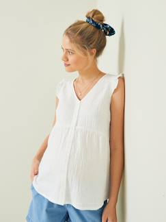 Dias Bonitos-Roupa grávida-Blusas, camisas-Blusa em gaze de algodão, especial gravidez e amamentação