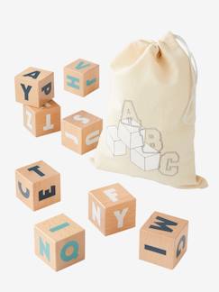 10 cubos grandes Montessori, com letras, em madeira FSC®