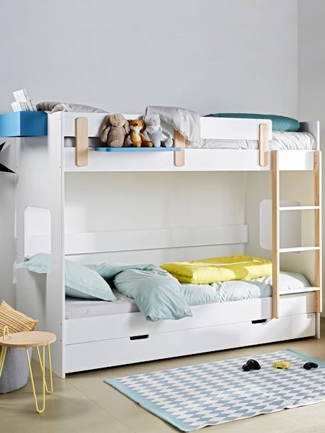 Gaveta e gaveta da cama com rodas cama de criança com 90x190 cm Branco 