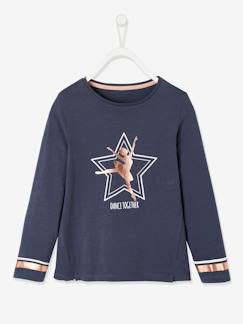 Menina 2-14 anos-T-shirts-Camisola de desporto, bailarina e estrela com detalhes irisados, para menina