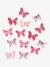 Lote de 14 decorações com borboletas, para quarto de menina Multicolor+ROSA CLARO ESTAMPADO 