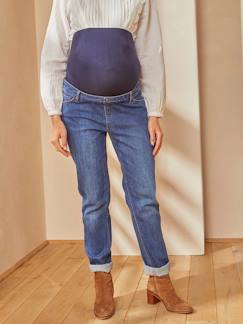 -Jeans mom, faixa sem costuras, para grávida