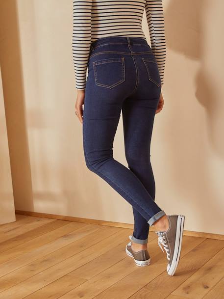 Jeans skinny, para grávida AZUL ESCURO LISO 