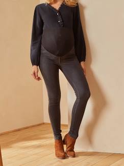Roupa grávida-Treggings efeito jeans, sem costuras, para grávida