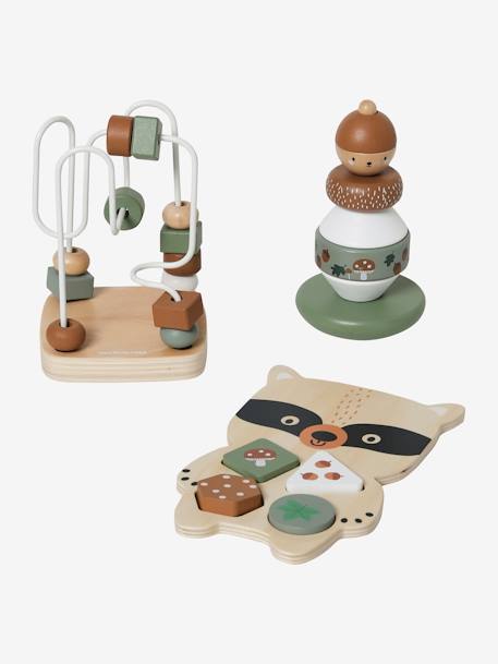 Conjunto de 3 brinquedos de despertar, em madeira FSC®, Green Forest multicolor 