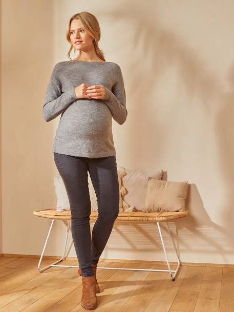 Camisola frente/trás, especial gravidez e amamentação CINZENTO ESCURO LISO+ROSA CLARO LISO 