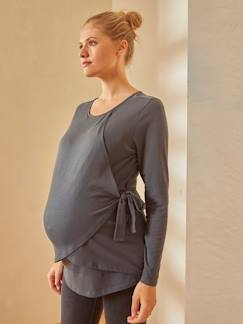 Roupa grávida-Camisola com abas cruzadas, especial gravidez e amamentação