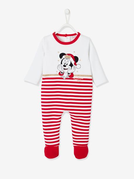 Pijama de Natal Minnie da Disney®, para bebé BRANCO CLARO LISO COM MOTIVO 