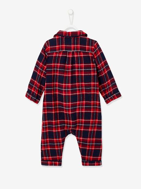 Pijama aos quadrados, em flanela, para bebé VERMELHO ESCURO QUADRADOS 
