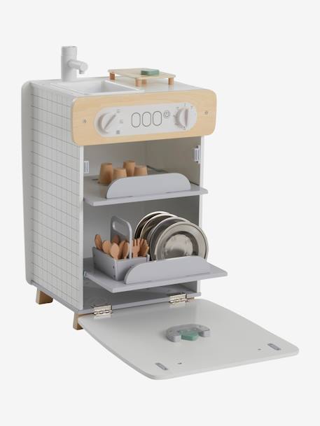 Máquina de lavar louça, em madeira FSC® BEGE MEDIO LISO COM MOTIVO 