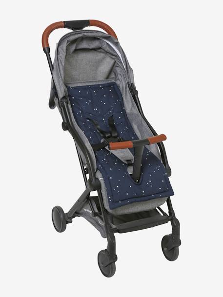 Proteção reversível para assento de carrinho de bebé AZUL ESCURO ESTAMPADO+BRANCO CLARO ESTAMPADO 