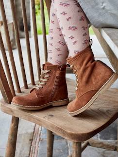 Calçado-Calçado menina (23-38)-Botas em pele, atacadores + fecho, para menina