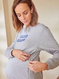 Roupa grávida-Roupa desporto grávida-Sweat em moletão com mensagem, especial gravidez e amamentação
