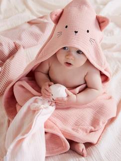 Bebé 0-36 meses-Capa de banho + luva em gaze de algodão bio*