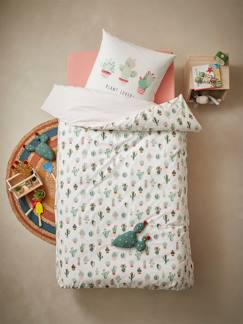 Ecorresponsáveis-Têxtil-lar e Decoração-Conjunto capa de edredon + fronha de almofada para criança, Catos