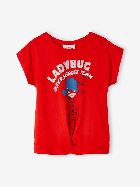 Pijama Miraculous®: As Aventuras de Ladybug, para menina VERMELHO VIVO LISO COM MOTIVO 