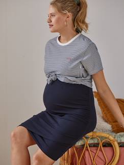 Roupa grávida-T-shirts, tops-T-shirt às riscas em algodão, personalizável, especial gravidez e amamentação