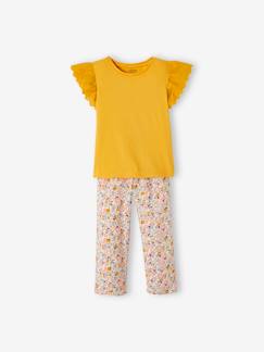 Menina 2-14 anos-Calças -Conjunto t-shirt e calças fluidas e estampadas, para menina
