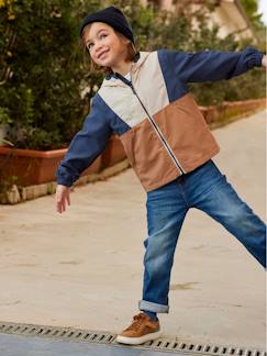 Menino 2-14 anos-Casacos, blusões-Impermeáveis-Corta-vento com capuz, efeito colorblock, para menino