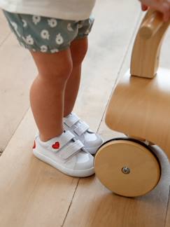 Calçado Verão-Calçado-Sapatilhas com barras autoaderentes, em tecido, para bebé menina