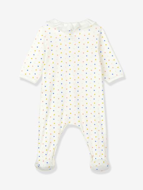 Pijama para bebé, em algodão biológico, da Petit Bateau BRANCO CLARO ESTAMPADO 