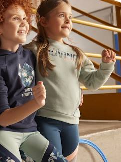 Menina 2-14 anos-Camisolas, casacos de malha, sweats-Sweatshirts -Sweat de desporto "Keep moving together", gola redonda, para menina