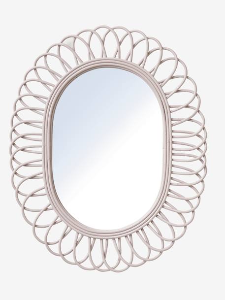 Espelho oval em rattan, Doce Provença VIOLETA CLARO LISO 