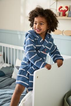 Têxtil-lar e Decoração-Roupão às riscas, com capuz, personalizável,  para criança